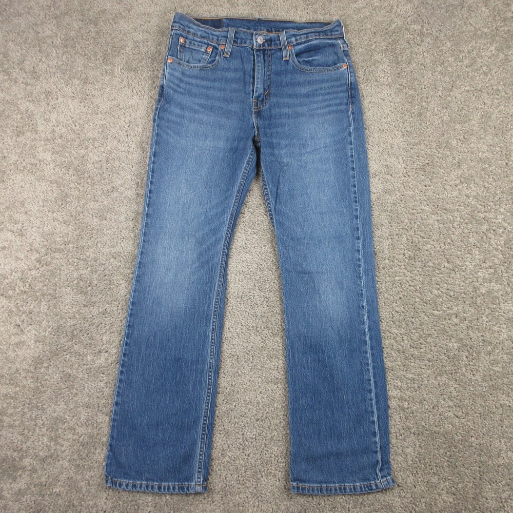 Levis Jeans Mens 29x30 Blue 527 Slim Bootcut Western Cowboy Faded Denim Pants